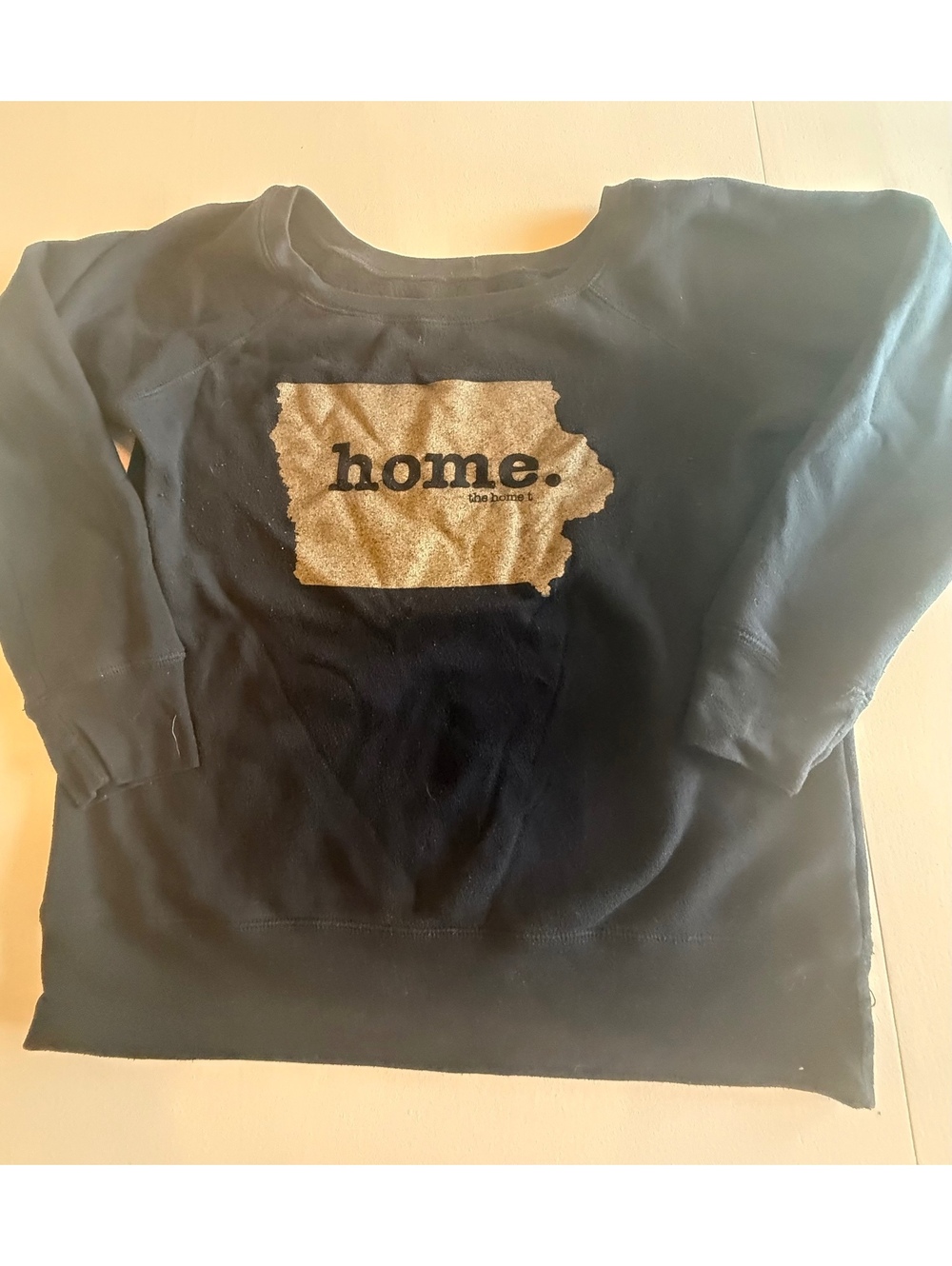 The Home T Black Sweatshirt with Iowa 'home.' Print